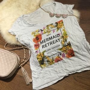 NY&C Mermaid Retreat Graphic White T-shirt